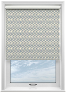 Trellis Prints, Scallop and Bud Raffs Blue - Roller Blind